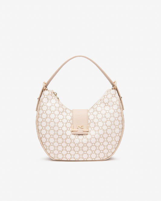 Diese elegante Hobo-Tasche von NeroGiardini ist der ideale Mix aus italienischer Handwerkskunst und modernem Design. Gefertigt aus strapazierfähigem technischem Gewebe und ausgestattet mit einem Reißverschluss, überzeugt sie durch praktische Form, weiche Linien und stilvolle Zurückhaltung.